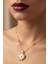 Altın Renk Beyaz Sedef Van Cleef Yonca Model Top Zincir Çelik Kolye- 3726 1