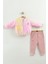 Kız Bebek Baskılı 3'lü Eşofman Takımı (Sweatshirt, Pantolon, Ceket) (9-12-18 Ay) 1