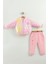 Kız Bebek Baskılı 3'lü Eşofman Takımı (Sweatshirt, Pantolon, Ceket) (9-12-18 Ay) 1