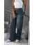 Eskitme Yıkama Unisex Baggy Jeans Pantolon Yeşil1 2