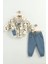 Erkek Çocuk Desenli Mont ve Pantolon 3'lü Takım (9-12-18 Ay) 1
