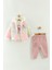 Kız Bebek Baskılı Sweatshirt, Pantolon ve Ceket 3'lü Takım (9-12-18 Ay) 1
