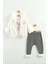 Kız Bebek Baskılı Sweatshirt, Pantolon ve Ceket 3'lü Takım (9-12-18 Ay) 1