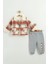 Erkek Bebek Sweatshirt, Pantolon ve Kareli Ceketli 3’lü Takım (9-12-18 Ay) 1