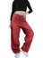 Eskitme Yıkama Unisex Baggy Jeans Pantolonvintage Kırmızı 4