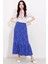 Kadın BDART Esnek Bel ile Dokulu Uzun Triko Etek Kobalt Mavisi 7