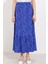 Kadın BDART Esnek Bel ile Dokulu Uzun Triko Etek Kobalt Mavisi 8
