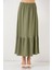 Kadın BDART Esnek Bel ile Dokulu Uzun Triko Etek Green 10