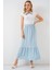 Kadın BDART Esnek Bel ile Dokulu Uzun Triko Etek Blue 12