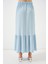 Kadın BDART Esnek Bel ile Dokulu Uzun Triko Etek Blue 14