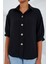 Kadın BDART Düğme Kapamalı Oversize Krep Gömlek Siyah 8