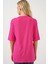 Kadın BDART Dokulu Uzun Kol Yaka Tişört Parlak Pembe 12