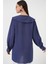 Kadın BDART Bebek Yaka ve Fiyonk Detaylı Uzun Bol Bluz Lacivert 12