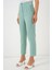 Kadın BDART Yüksek Bel Dar Kalıp Bilek Boy Krep Pantolon Nane Yeşili 8