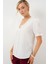 Kadın BDART Dokulu V Yaka Bluz White 9