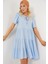 Kadın BDART Kemerli, Düğme Detaylı, Kısa Kollu Mini Elbise Maya Mavisi 7