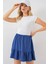 Kadın BDART Astarlı Dokulu Mini Etek Lacivert 8