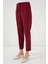 Kadın BDART Yüksek Bel Dar Kalıp Bilek Boy Krep Pantolon Bordo Kırmızı 7