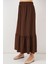 Kadın BDART Esnek Bel ile Dokulu Uzun Triko Etek Kahverengi 9