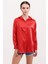 Kadın BDART Düğmeli Oversize Saten Gömlek Kırmızı 5