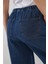 Kadın BDART Konforlu Geniş Paça Denim Jeanler Drawstring ile Lacivert 14