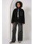 Kadın BDART Cep Detaylı Oversize Peluş Ceket Siyah 8