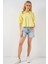 Kadın BDART Bol Kesim Düğmeli Kısa Gömlek Limon Sarısı 8