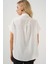 Kadın BDART Düğmeli Kapatmalı Çizgili Crop Gömlek White 12