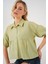 Kadın BDART Bol Kesim Düğmeli Kısa Gömlek Yeşil 9