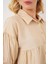 Kadın BDART Bol Kesim Düğmeli Kısa Gömlek Bej Doğal 11