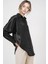 Kadın BDART Düğmeli Oversize Saten Gömlek Black 7