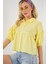 Kadın BDART Bol Kesim Düğmeli Kısa Gömlek Limon Sarısı 9