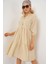 Kadın BDART Düğme Kapatmalı Dokulu Midi Elbise Krem Doğal 10
