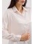 Kadın BDART Düğmeli Oversize Saten Gömlek Natural 8