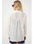 Kadın BDART Düğmeli, Gömlek Yaka, Uzun Kollu Dokulu Gömlek White 12