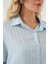 Kadın BDART Düğmeli Kapatmalı Çizgili Crop Gömlek Maya Mavisi 11