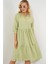 Kadın BDART Düğme Kapatmalı Dokulu Midi Elbise Zümrüt Yeşili 10