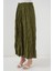 Kadın BDART Astarlı Dokulu Maxi Etek Haki Yeşil 10