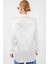 Kadın BDART Düğmeli Kapatma ile Dokulu Saten Uzun Kollu Gömlek Beyaz 10