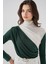 Kadın BDART Fırfırlı Renk Bloklu Yüksek Yaka Bluz Zümrüt Yeşili 6