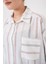 Kadın BDART Cep Detaylı Oversize Çizgili Pamuklu Gömlek White 11