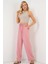 Kadın BDART Çekmeli Rahat Geniş Paça Pantolon Pink 7