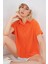Kadın BDART Çizgili Poplin Düğmeli Gömlek Parlak Turuncu 10
