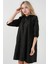 Kadın BDART Bağcıklı Dantel İşlemeli Mini Elbise Siyah 8
