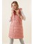 Kadın BDART Kapşonlu Uzun Fermuarlı Yelek Pink 8