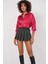Kadın BDART Düğmeli Oversize Saten Gömlek Red 7