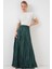 Kadın BDART Astarlı Doku Detaylı Maxi Etek Green 7
