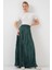 Kadın BDART Astarlı Doku Detaylı Maxi Etek Green 9