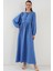 Kadın BDART Düğmeli Tekstil Desenli Max Dress Fas Mavisi 7