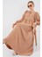 Kadın BDART Düğmeli Tekstil Desenli Max Dress Brown 9